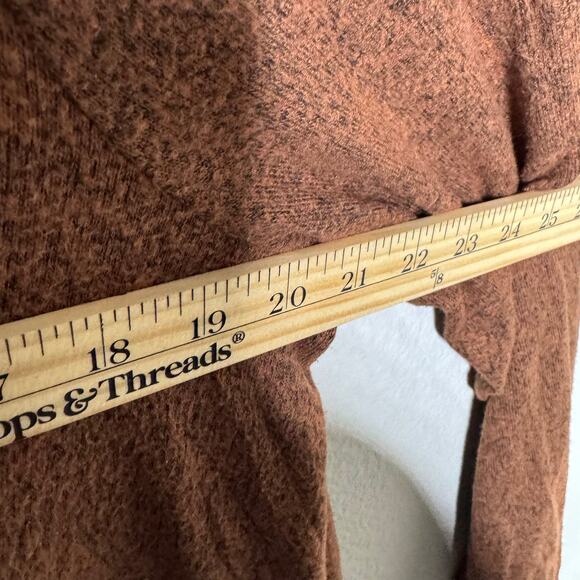 ModCloth Women’s 1X Brown Cowl Neck Tunic Top Long Sleeve Stretch Knit - Picture 6 of 8